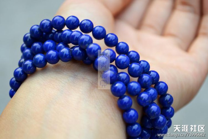 手机版我的世界 青金石:【青金城堡】天然青金石 6mm108佛珠老蜜蜡手链—双十二78特惠